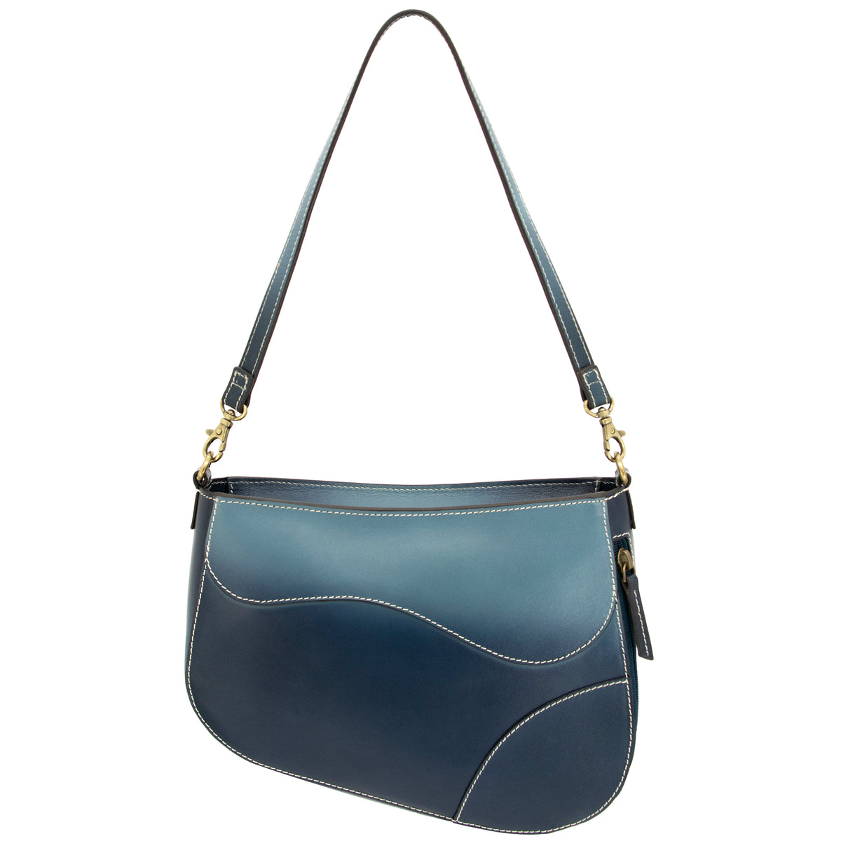 Navy leather saddle bag outlet