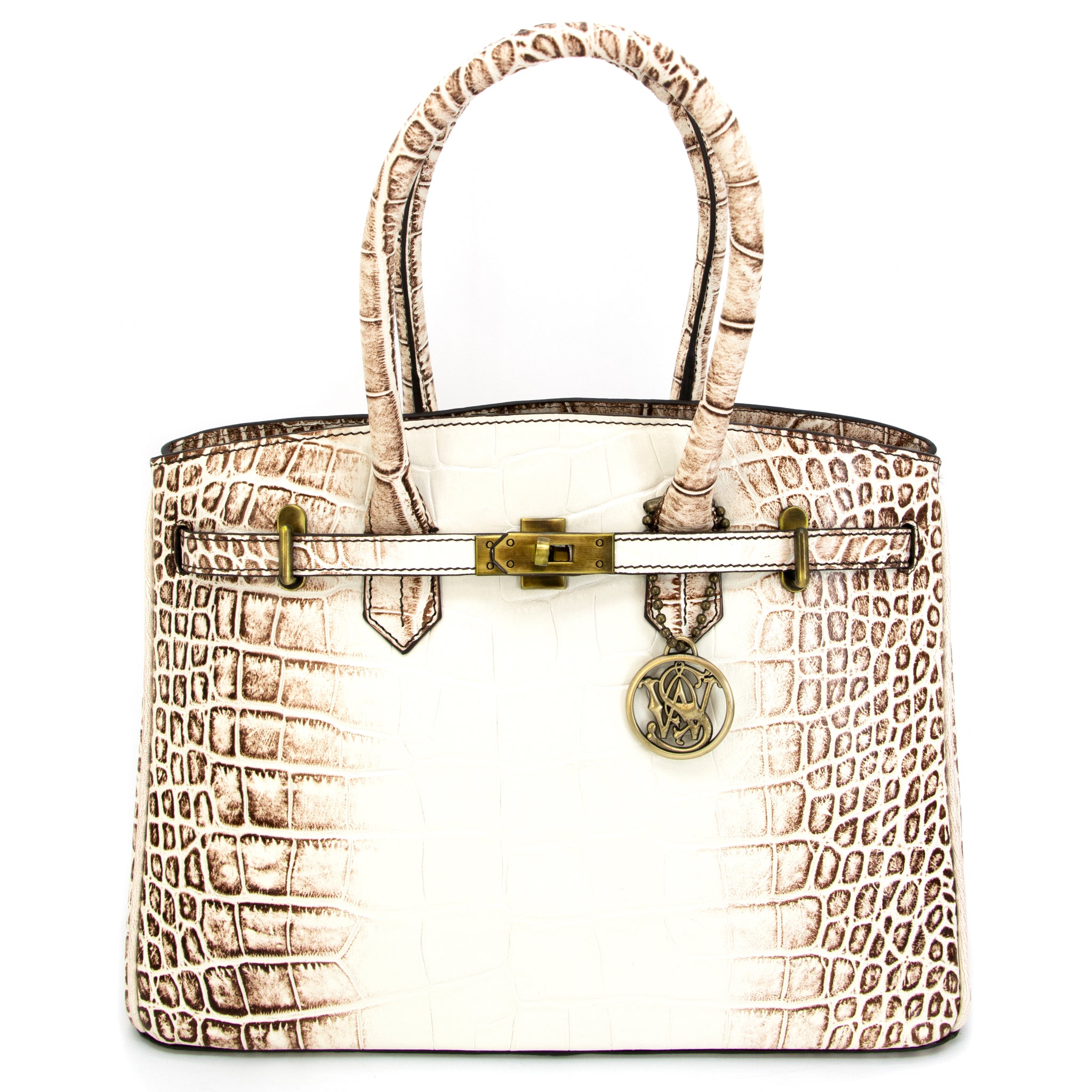 Natural ivory purse, Crocodile, Himalaya, Gold. SMALL MICHELLE – MARIA  OLIVER
